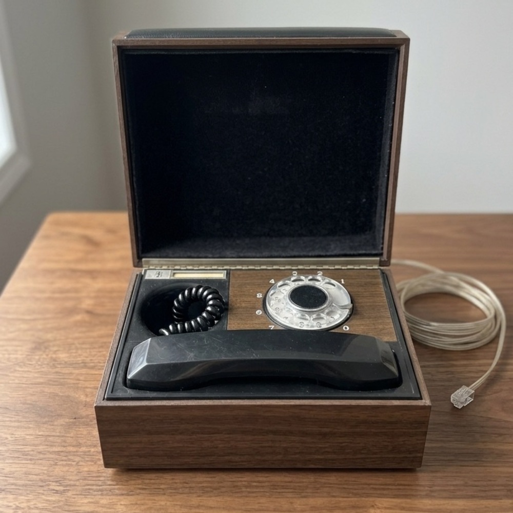 Vintage 1970’s Northern Electric (NE) Chestphone- MCM Hidden Rotary Phone -Works
